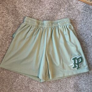 Inaka Power Shorts Mens Medium green Mesh Athletic Gym IP Logo Basketball Sport